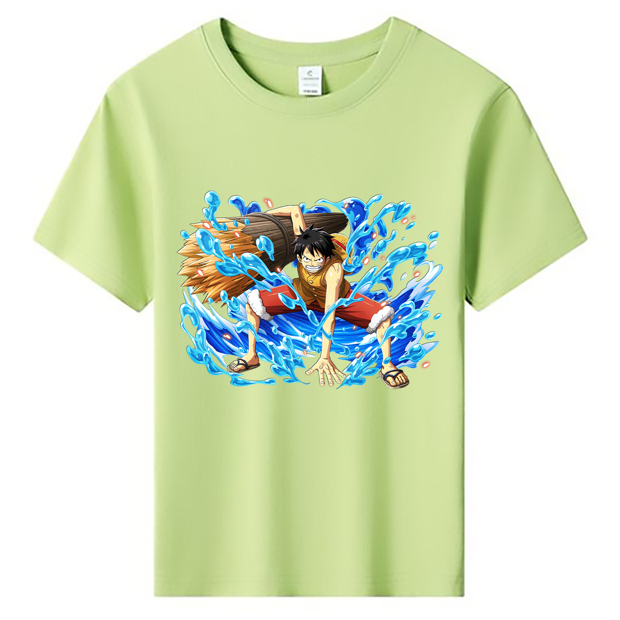 ワンピース モンキー・D・ルフィ ONE PIECE Monkey D. Luffy 綿100％キッズTシャツ（フロントプリント）